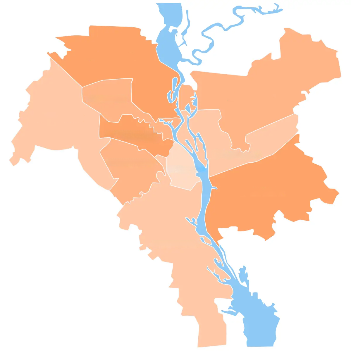 Карта районів Києва